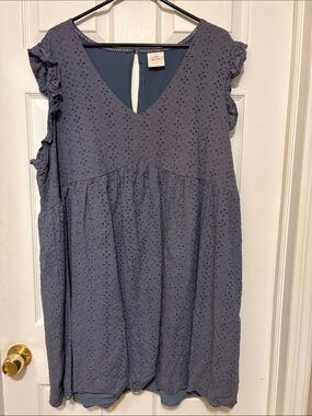 Knox Rose Blue Dress Eyelet Dress